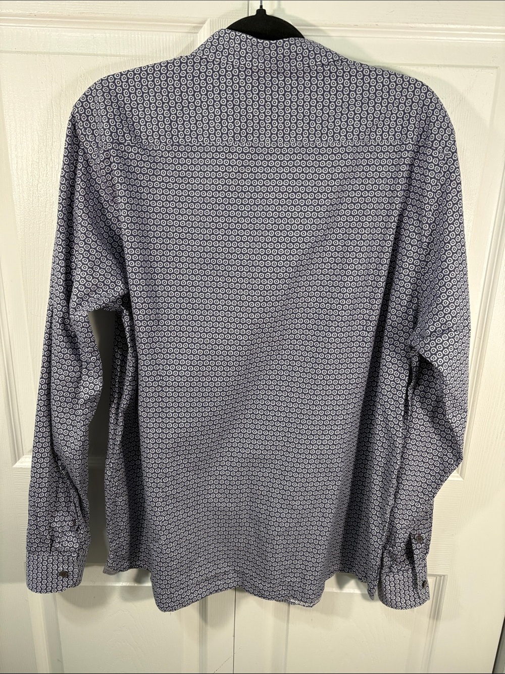 Ted Baker London Men’s Geometric Print Button Down Shirt | Navy Purple - Picture 4 of 8